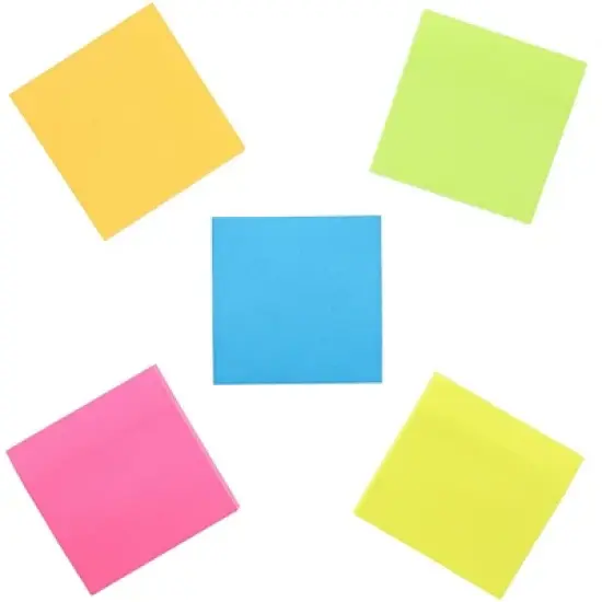 Juvale 15 Pads 100 Sheets Neon Colored Paper, Self-Adhesive Notes Pads 3x3 inch image {3}