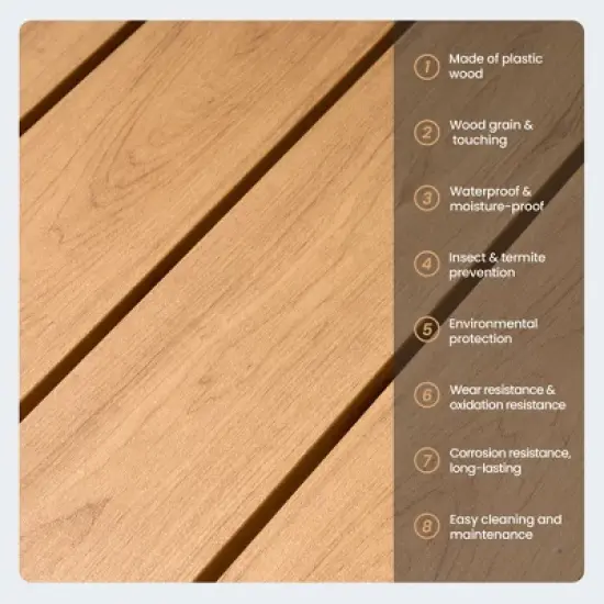 Crestlive Products Outdoor Dining Set Patio Dining Table with chairs Wooden-Like Top and Aluminum Frame Umbrella Hole image {9}