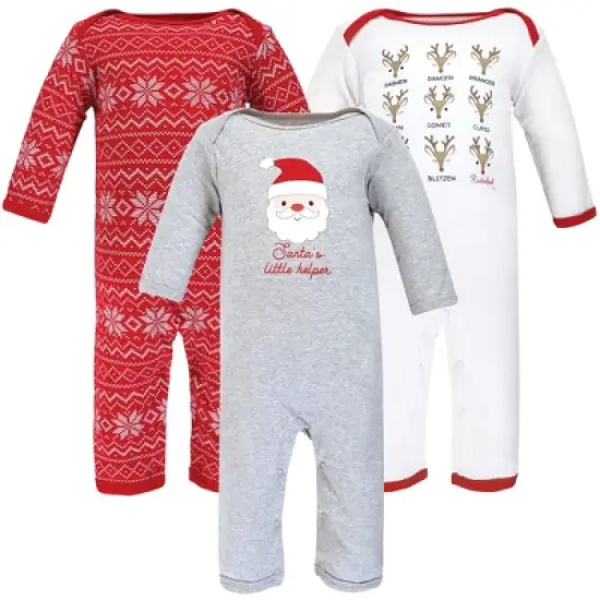 Hudson Baby Unisex Baby Cotton Coveralls, Santa Reindeer image {8}