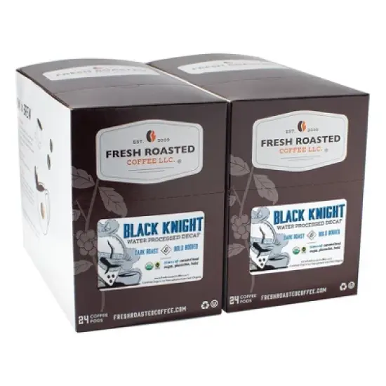 Fresh Roasted Coffee - 48 CT Organic Black Knight Decaf Dark Roast Single Serve Pods image {2}
