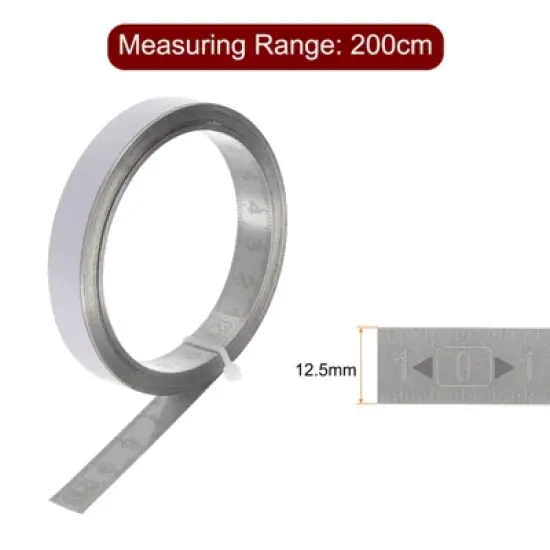 Unique Bargains Steel Metric Scale Middle to Both Sides Reading Adhesive Tape Measure image {1}
