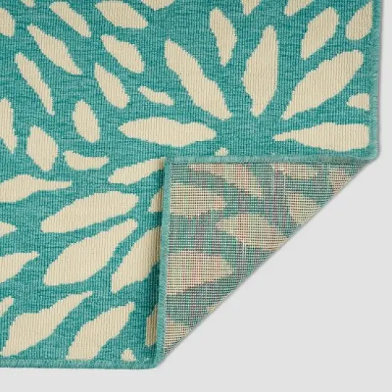 Simone Floral Outdoor Rug Blue/Ivory - Christopher Knight Home image {3}