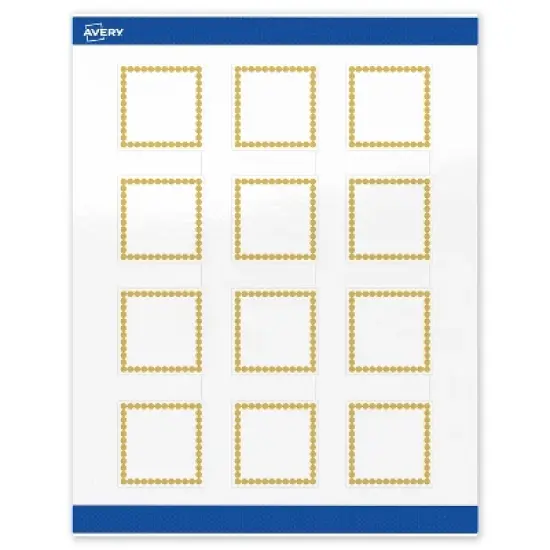 Avery Printable Square Labels, Gold Beads, 2" x 2", Glossy White Square Labels, Permanent, Laser/Inkjet, 120ct, Great for Product Labels image {8}