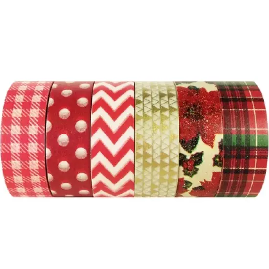 Wrapables Japanese Washi Masking Tape, Christmas Collection (Set of 6) image {10}