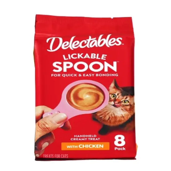 Delectables Chicken Flavor Lickable Spoons Cat Treats - 2.8oz/8ct image {2}