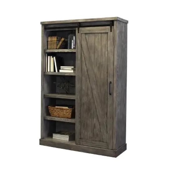 72" Avondale Barn Door Bookcase Fully Assembled - Martin Furniture image {3}