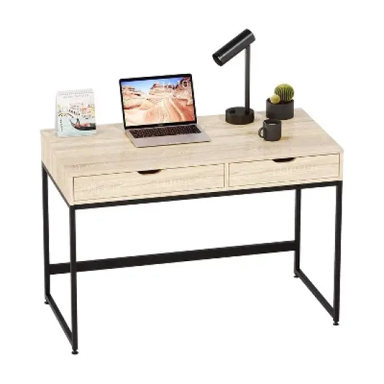 Bestier Office Writing Computer Workstation Desk w/ 2 Drawers image {5}