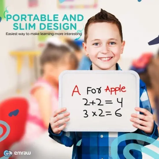 8.5" X 11" Dry Erase Board with Marker Sturdy Frame Mount Horizontally or Vertically Helps You to get Organised by - Emraw image {2}