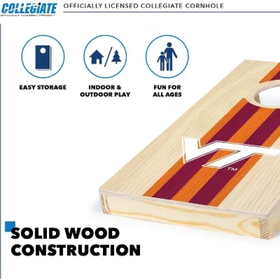 NCAA Virginia Tech Hokies 1'x2' Wood Cornhole Set image {2}