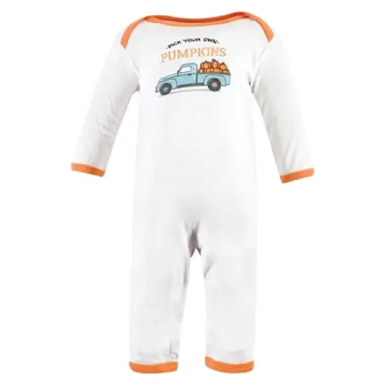 Hudson Baby Unisex Baby Cotton Coveralls, Pumpkin Truck image {2}