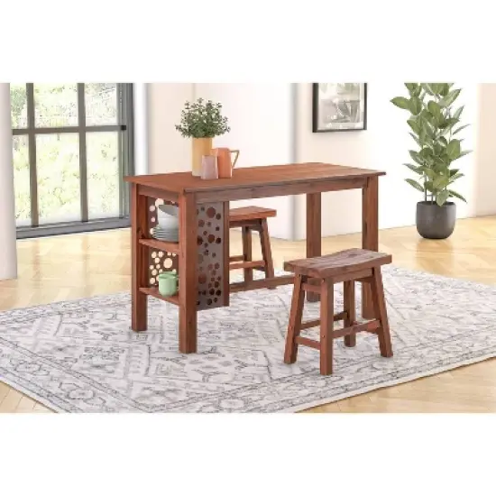 Rectangular Brittany Dining Table Wire Brushed Finish Chestnut - Boraam image {5}