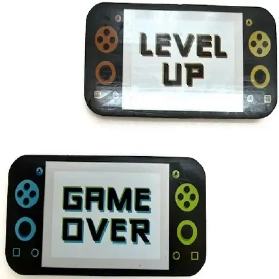 Handheld Game Glitch, Game Over, Level UP, Erasers (12x pcs) image {3}