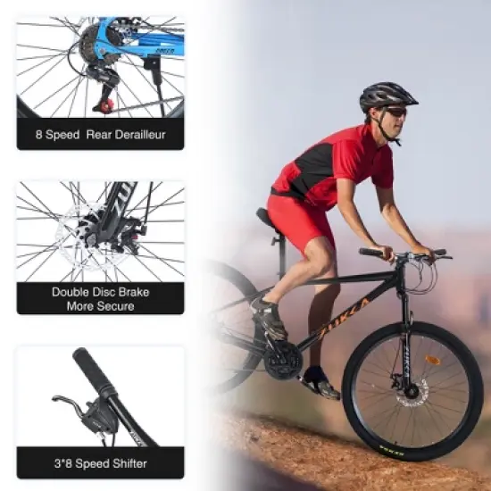 Mountain Bike for Men and Women 26 inch 24 Speed Suspension Fork Tires image {1}