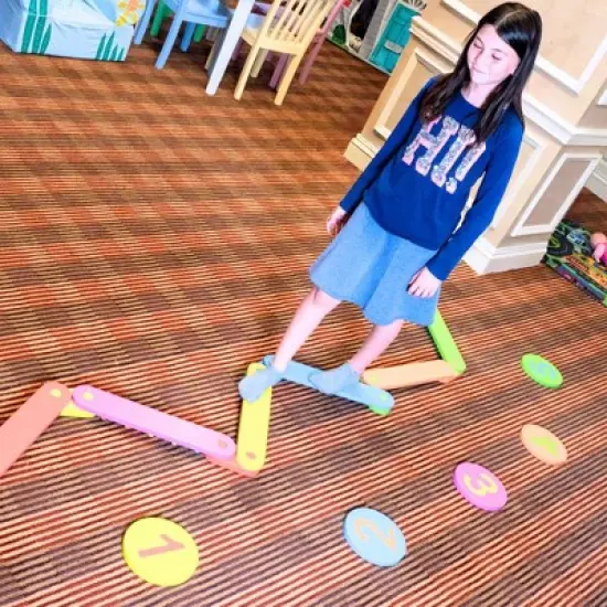Bintiva Solid Wood Obstacle Course Set &ndash; Interactive Motor Skills Play System with Color and Number Bases image {11}