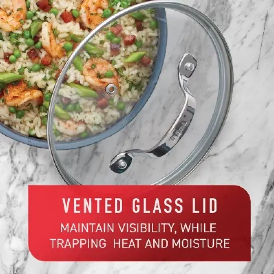 T-fal 5qt Jumbo Cooker, Unlimited Platinum Nonstick Cookware Black: Saute Pan, Tempered Glass Lid, Riveted Handle, Dishwasher-Safe image {7}