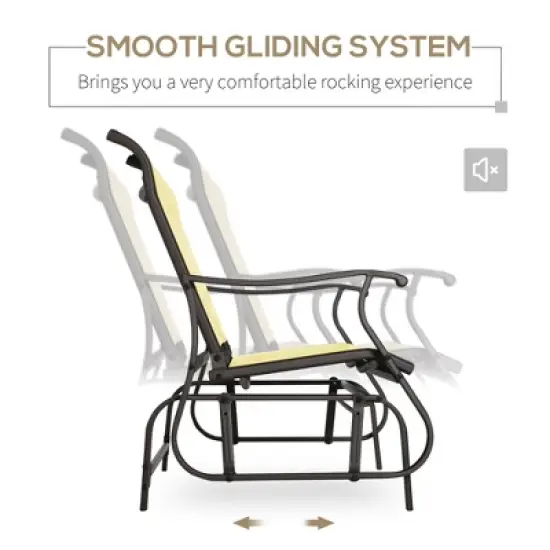 Dexmalle Beige Patio Glider Bench with Powder Coated Steel Frame image {6}