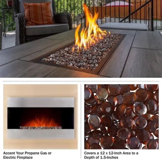 Pure Garden 10lb Fire Pit Glass Rocks image {4}