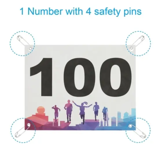 Unique Bargains Waterproof Reusable Tearproof Running Bib Numbers Multicolor 7x6 Inch 100 Pcs image {2}