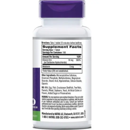 Natrol Melatonin Time Release - Extra Strength 5mg 100 Tablets image {2}