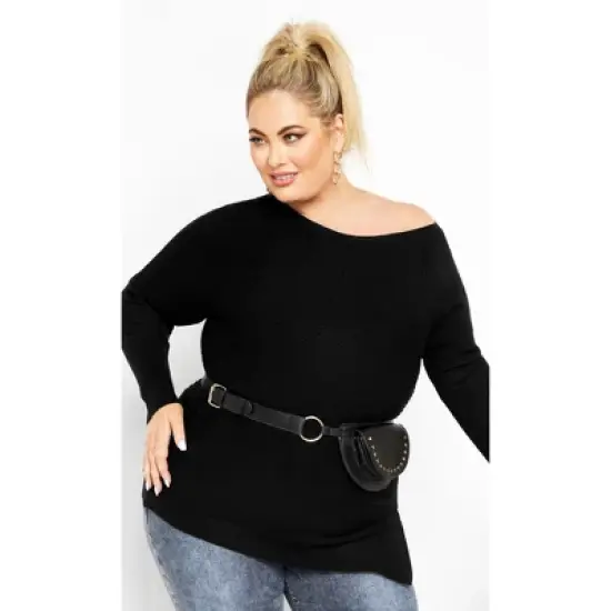 Women's Plus Size Lean In Jumper - black | CITY CHIC image {7}