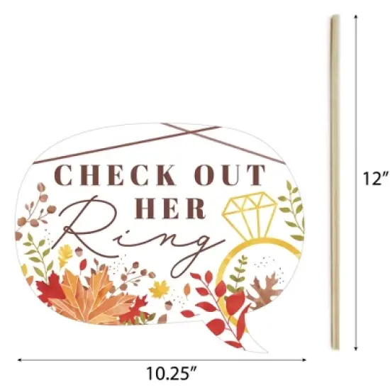 Big Dot of Happiness Fall Foliage Bride - Autumn Leaves Bridal Shower and Wedding Party Photo Booth Props Kit - 20 Count image {5}