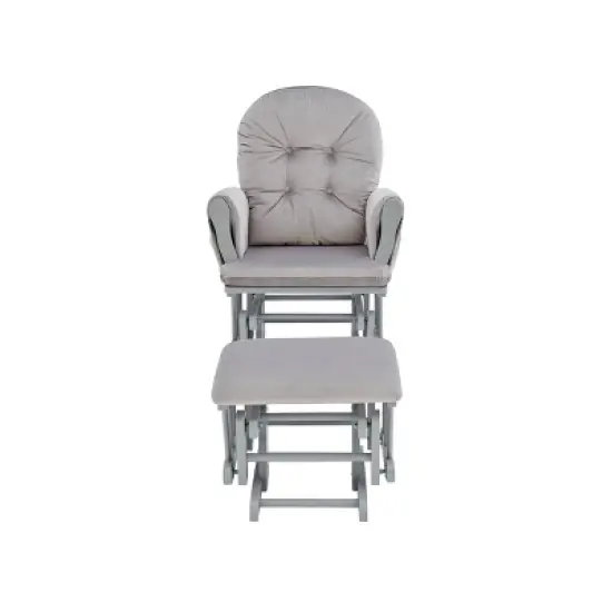 Suite Bebe Mason Glider and Ottoman - Gray Wood and Light Gray Fabric image {2}