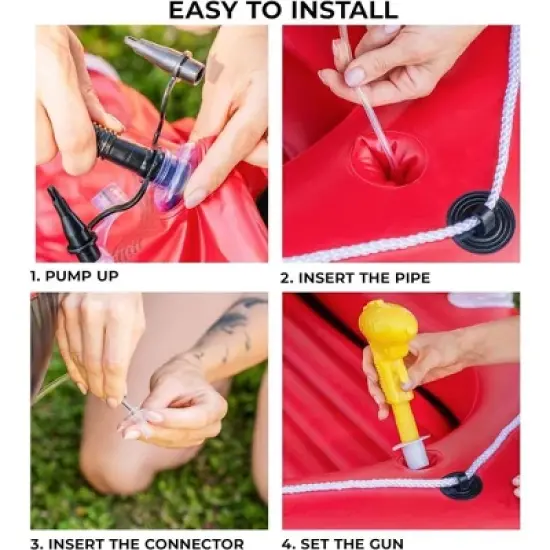 Zone Tech Fireboat Squirter Inflatable Pool Toy and Inflatable Patrol Boat Pool for Kids Cool Retro Style for Beach Ocean Pool Lake Extra Floatie image {5}