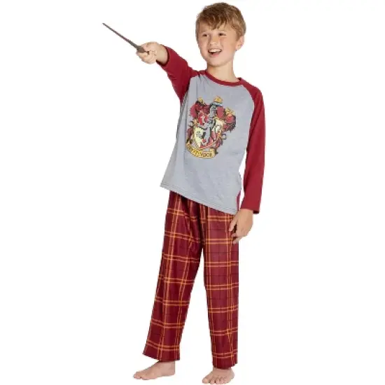 Harry Potter Boys' Raglan Shirt And Plaid Pajama Pants Set image {1}