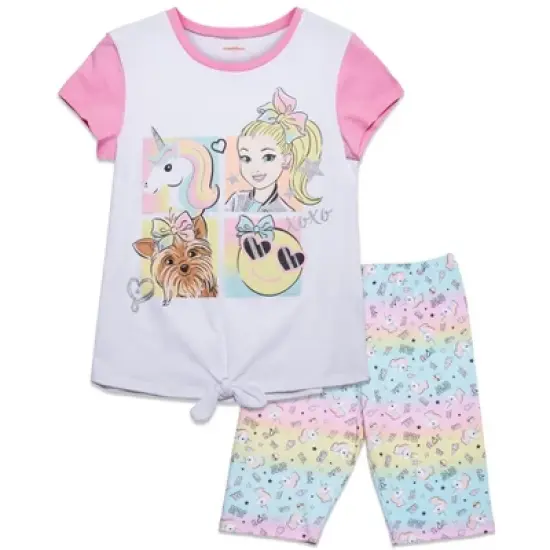 JoJo Siwa Girls Graphic T-Shirt and Bike Shorts Outfit Set Toddler to Big Kid image {8}