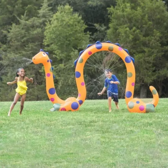 HearthSong 7-Foot Wide Mister Monster Inflatable Water Sprinkler with Two Spray Points image {1}