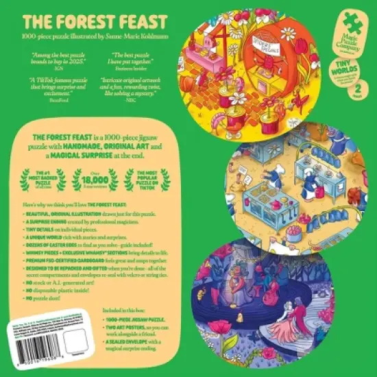 Magic Puzzle Company The Forest Feast Jigsaw Puzzle - 1000pc: Memory & Fine Motor Skills, Paper Collage image {5}