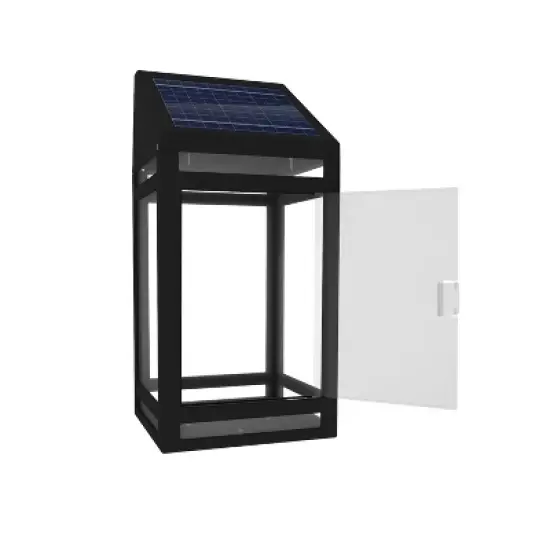 LED Solar Outdoor Wall Panel Lantern with Clear Panel - Techko Maid image {2}