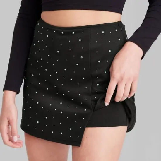 Women's High-Rise Bodycon Mini Skort - Wild Fable&trade; Black image {3}