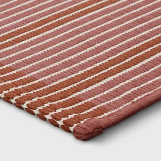 5'x7' Dashed Stripe Outdoor Rug Warm - Threshold&trade; image {2}