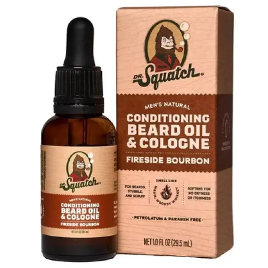 DR. SQUATCH Men's Natural Beard Oil & Cologne - Fireside Bourbon - 1 fl oz image {2}