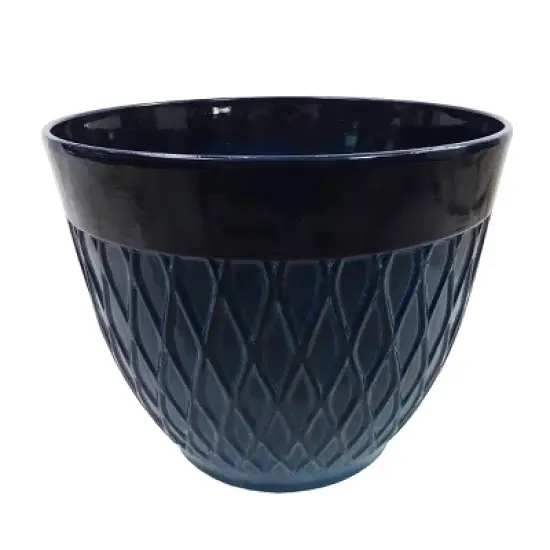 Set of 2 Polyresin Indoor/Outdoor Planters Blue - Alpine Corporation image {2}