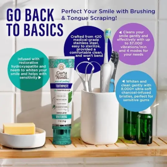 GuruNanda 7-Step Regimen 2.0 for Healthy Teeth Gums Toothcare Set - 9ct image {4}
