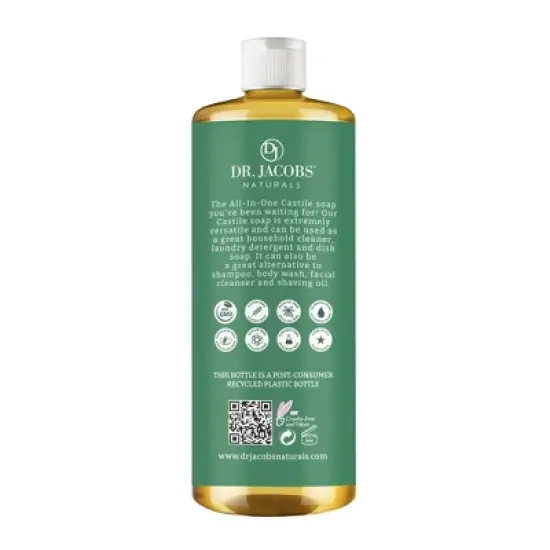 Dr Jacobs Naturals All in 1 Castile Liquid Soap - Multipurpose (Eucalyptus) - Vegan image {3}