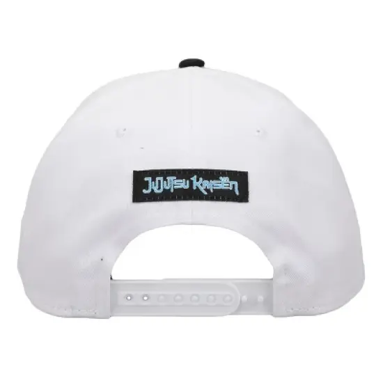 Jujutsu Kaisen Gojo Men's Black & White Baseball Cap With Light Blue Underbill image {4}