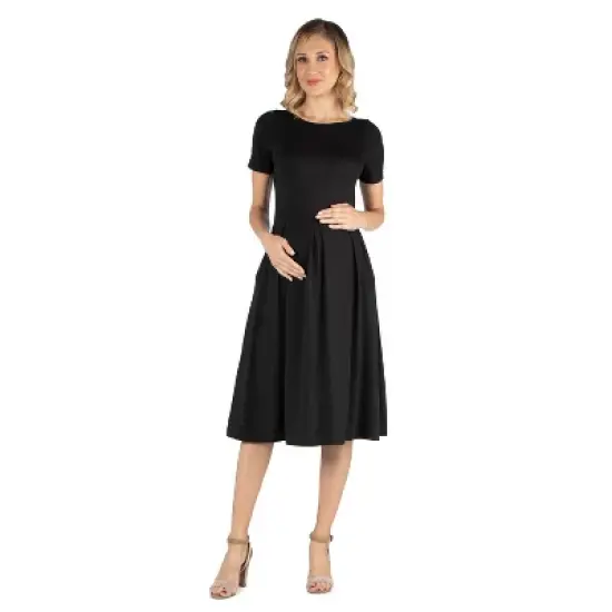 24seven Comfort Apparel Women's Maternity Midi Dress image {4}