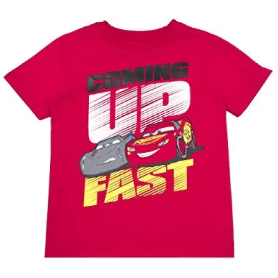 Disney Boy's 3-Pack Lightning McQueen Cars Graphic Tees, Red image {1}