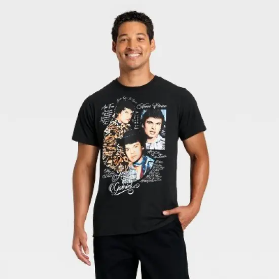 Latino Heritage Month Adult Graphic Juan Gabriel Short Sleeve T-Shirt - Black image {1}