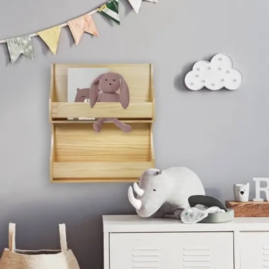 2 Tier Wood Kids' Book Shelf Natural - Pillowfort&trade; image {4}
