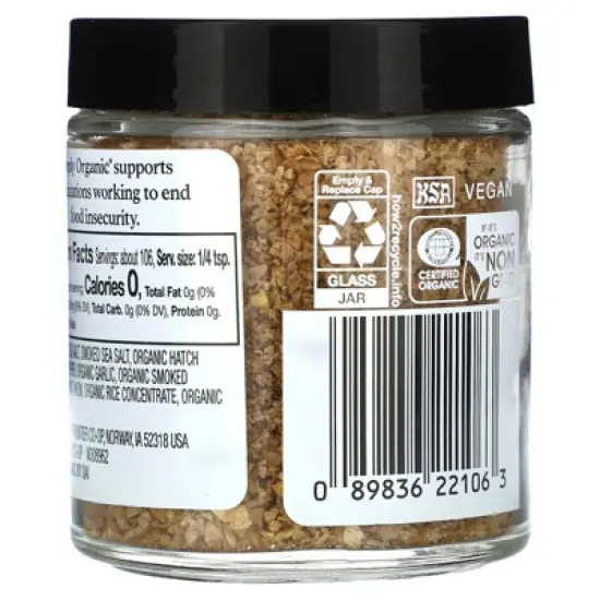 Simply Organic Smoked Finishing Salt, Hatch Chile, 2.61 oz (74 g) image {2}