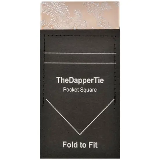 TheDapperTie - New Men's Paisley Flat Pre Folded Pocket Square on Card image {21}