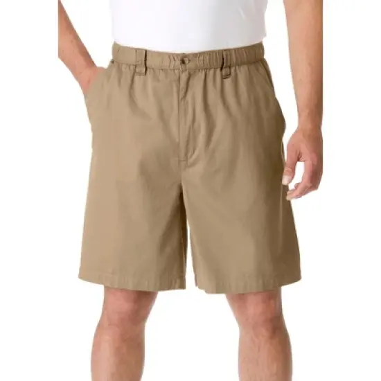 KingSize Men's Big & Tall Knockarounds 8&34 Full Elastic Plain Front Shorts image {5}