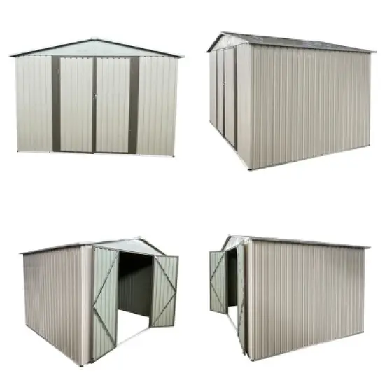10x8 FT Outdoor Garden Shed with Hinge Door,Large Metal Backyard Patio Storage Shed,Aluminum Alloy Frame Tool Shed with Ventilation-Coolbibila image {4}