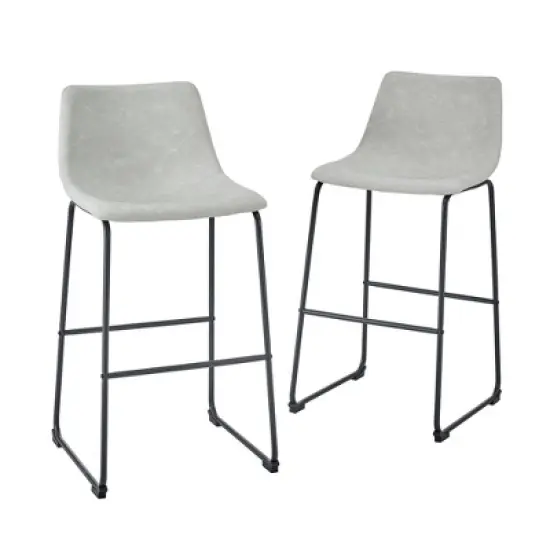 Set of 2 Laslo Modern Upholstered Faux Leather Barstools - Saracina Home image {10}