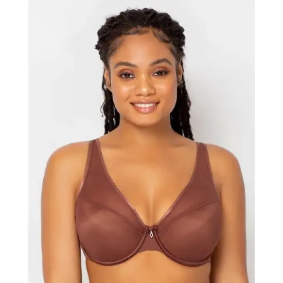Curvy Couture Women's Sheer Mesh Plunge T-shirt Bra image {14}