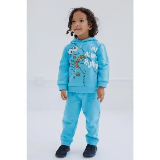 Sesame Street Elmo Cookie Monster Baby Fleece Pullover Hoodie and Pants Outfit Set Infant image {1}